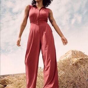 NWT Athleta Brooklyn Heights Wide Leg Jumpsuit - Size 4 - Pink